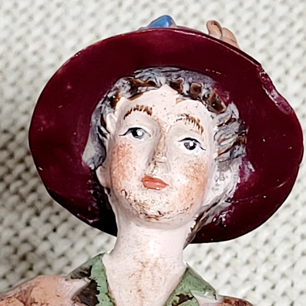 Vintage Appalachian Working Woman Powder Box Folk Art - Picture 10 of 15